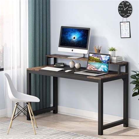 Buy Alan 47 in. Rectangular Black Metal and Brown Particle Wood Board ...