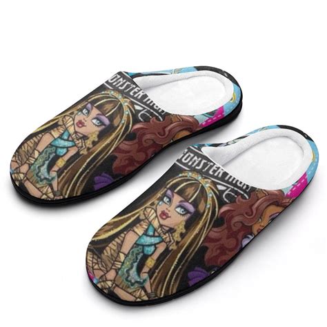 Characters Monster High Fuzzy Cotton Slippers For Womens Lightweight ...