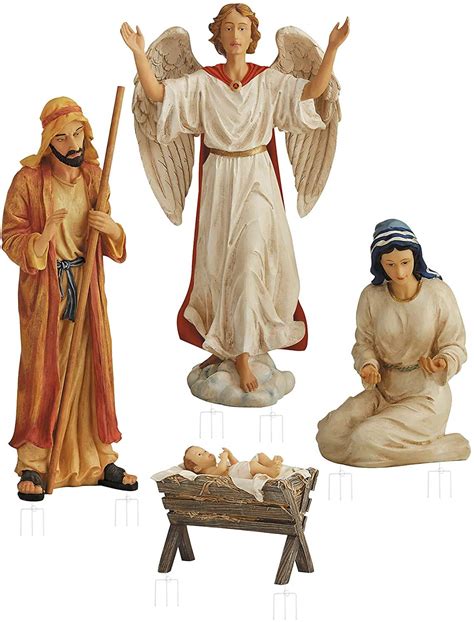 Holy Family Nativity Scene Outdoor Metal 4 Piece Set Includes ...