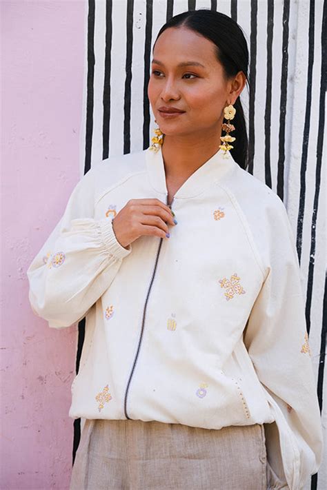 Okhai "Fruit punch" Suf Embroidered Pure Cotton Bomber Jacket – Okhaistore