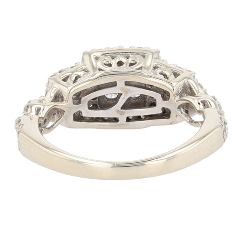 .48ctw Round Cut Diamond Cluster Halo Engagement Ring 14k White Gold ...