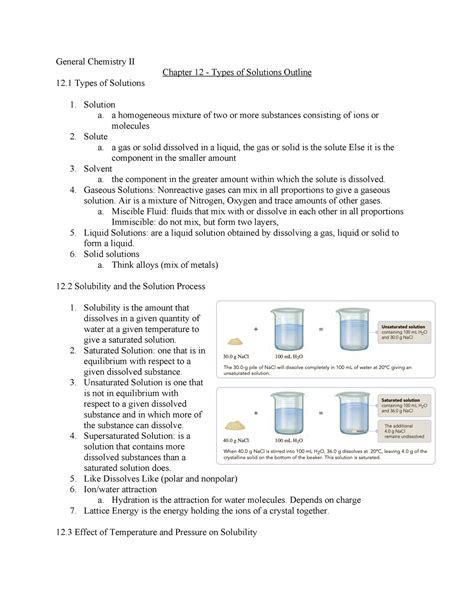 Gen Chem 2 - Ch12 Outline - General Chemistry II Chapter 12 - Types of ...