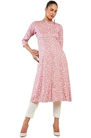Buy Soch Women Pink Rayon Floral Kurta(8907715913965_Pink_XS) at Amazon.in