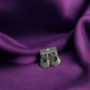 Flipkart.com - Buy RIDHAA Oval shimmer black metal earrings Alloy Drops ...