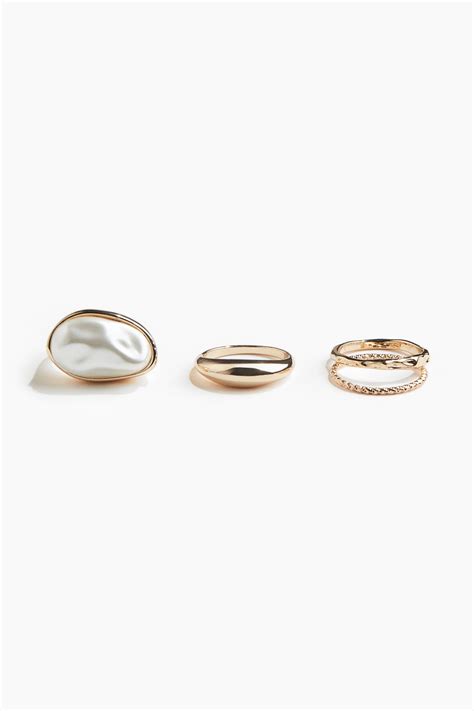 4-pack rings - Gold-coloured - Ladies | H&M IN
