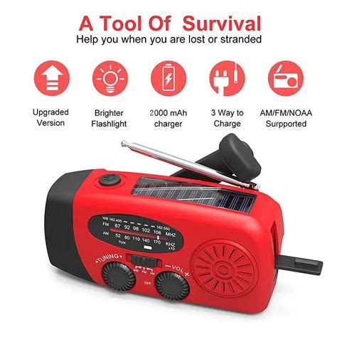 Disaster Prevention Emergency Radio with Solar Hand Crank, Rechargeabl ...