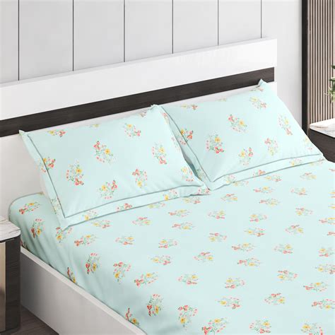 Buy Grandeur Cotton 300TC Printed 3Pcs King Fitted Bedsheet Set from ...