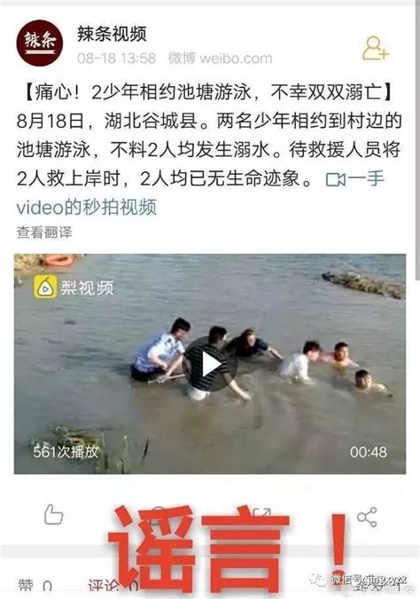 辟谣！谷城一地2名少年溺水身亡 警方回应：假的_视频