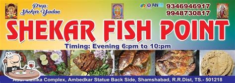 Menu at Shaker fish point, Ambedkar statue, Shamshabad., Hyderabad