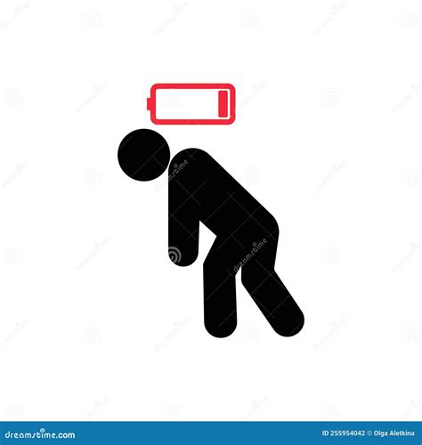 Tired Person Icon, Line Symbol. People with Problem, Burnout on Work, Stress. Low Charge and ...