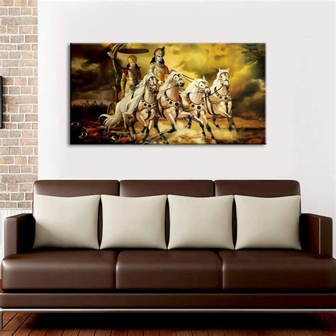 VERRE ART Big Panoramic Mahabharat Canvas Print Framed On Wood Ready To ...