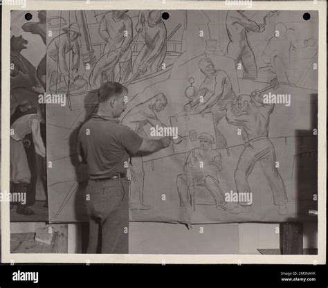 Preliminary work on historical mural , Artists, Murals, Processes ...