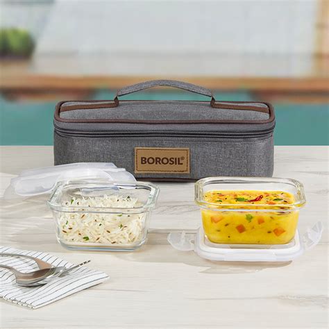 Borosil Borosil Pro Glass Lunchbox, Square x 2 (Flat)