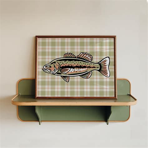 Vintage Fish Print | Antique Unique Wall Art Animal Poster | Horizontal ...