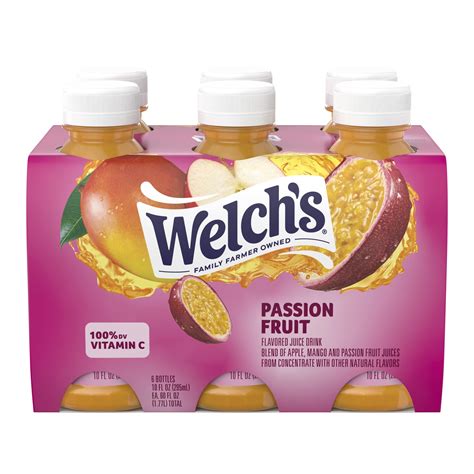 Welch's Passion Fruit Juice Drink 10 fl oz On-the-Go Bottle Pack of 6 ...