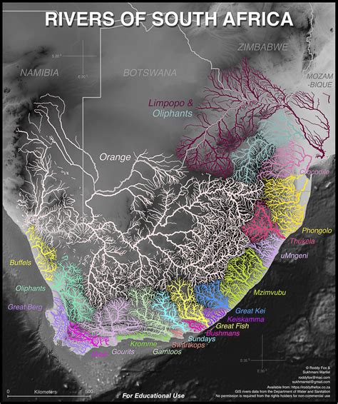 South Africa Water Management Areas - Dams and River Systems Maps - AfriWX