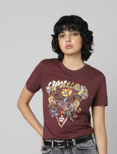 Blue Floral Print Long T-shirt