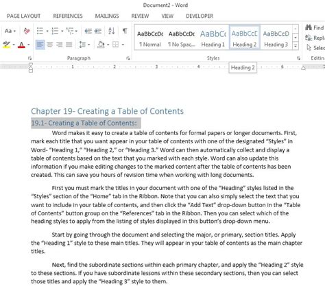 How to Create a Table of Contents in Word 的图像结果