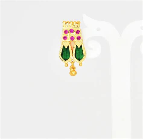 Green Double Nagapadam Drops - V03414 – Diya Designer Jewellery