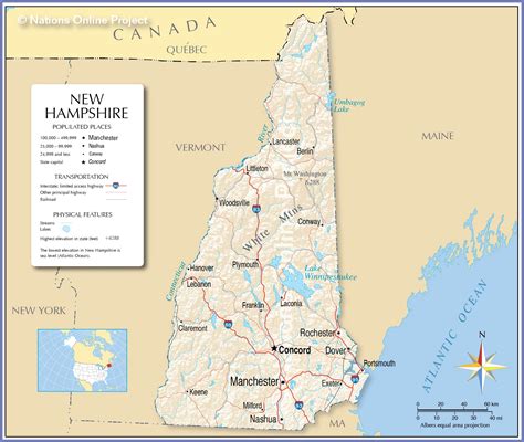 Reference Maps of New Hampshire, USA - Nations Online Project