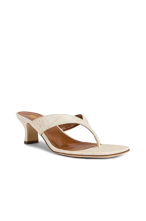 Paris Texas Soft Moc Croco 45 Thong Sandal in Ivory | FWRD