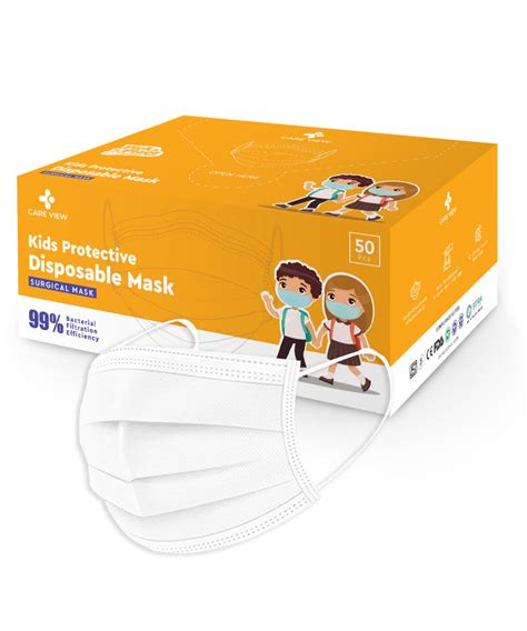 Careview Kids 4 Ply Disposable Surgical Face Mask Box, 4 LAYERED FILTR ...
