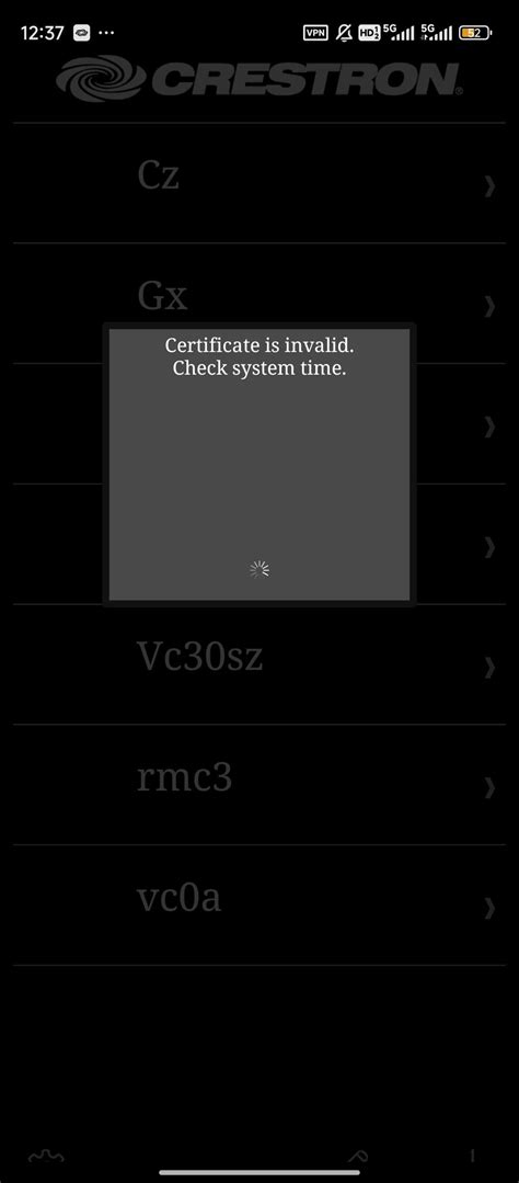 certificate is invalid,check system time : r/crestron