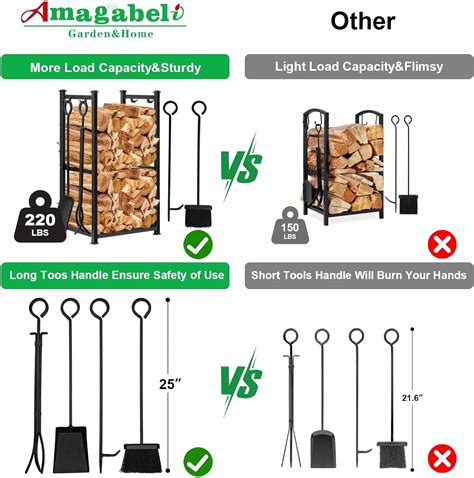 AMAGABELIGARDEN&HOME AMAGABELI GARDEN & HOME Firewood Rack Indoor with ...