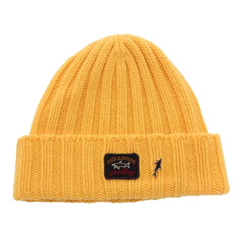 9681AI cuffia uomo PAUL & SHARK man wool beanie yellow