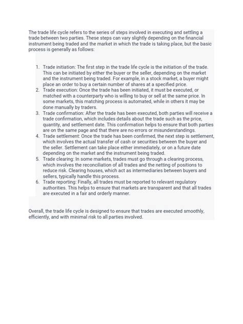 Trade Life Cycle 的图像结果