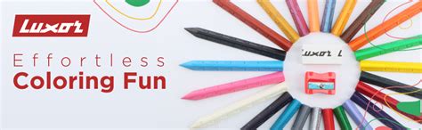 Luxor Doodles Triangular Grip Plastic Crayons with Free Eraser ...