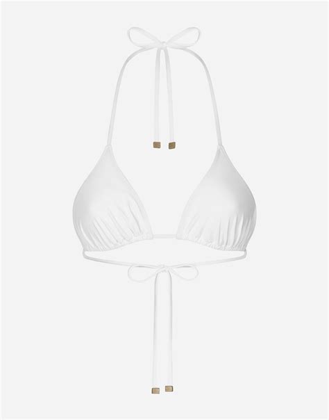 Triangle bikini top in White for Women | Dolce&Gabbana® US