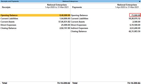 Payments and Receipts