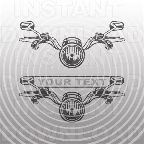 Buy Motorcycle Handlebars With Headlight SVG File,motorcycle Monogram ...