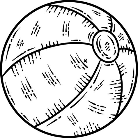 Summer Beach Ball Line Art Coloring Page for Adult 20581526 Vector Art ...