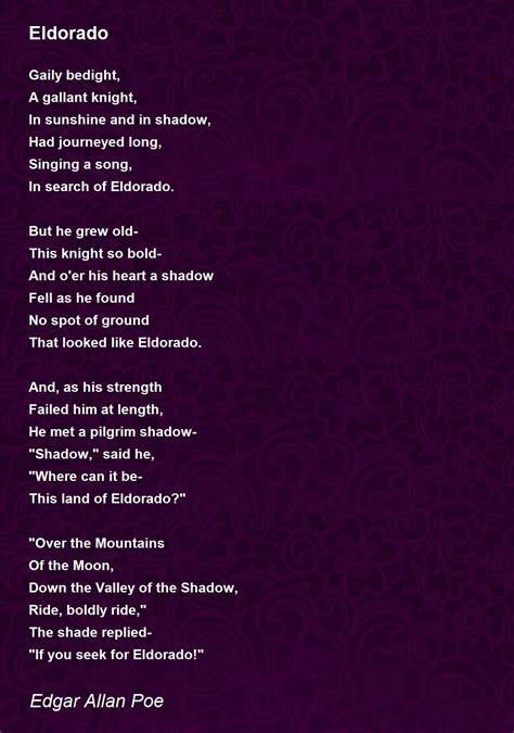 Eldorado - Eldorado Poem by Edgar Allan Poe