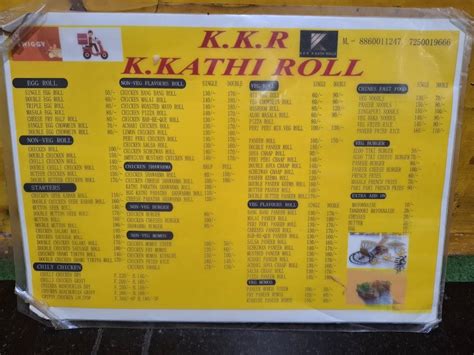 Menu at K K R(K.Kathi Rolls), Ghaziabad, Plot 826