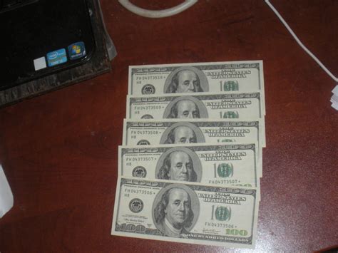 2003 $100 FRN 5 Consecutive STAR notes Hundred dollar bills Fed Reserve ...