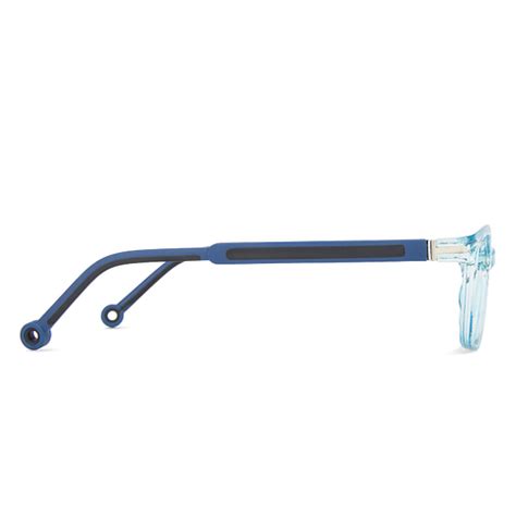 Buy Kids Glasses: Sky Blue Transparent Blue Black Full Rim Rectangle ...