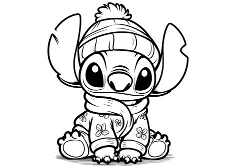 Stitch dressed for winter - Lilo and Stitch Coloring Pages - Page page/17/