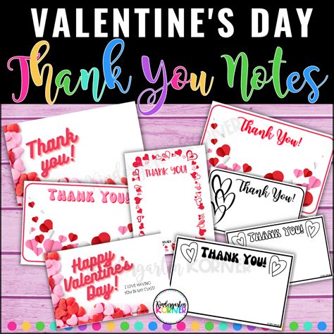 Valentine's Day Thank You Notes | Editable Thank You Notes Cards ...