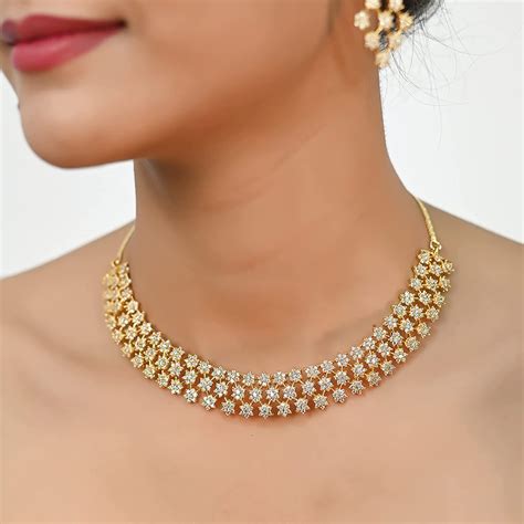 Luxury Vid-American Diamond Gold Plated Jewellery Set – Dream Jewels