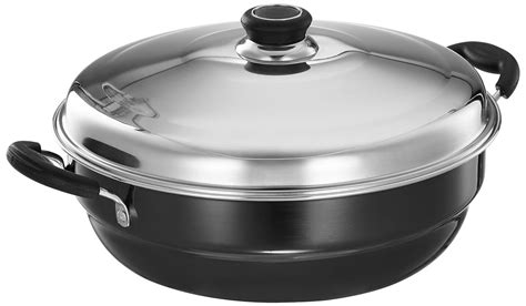 Buy Amazon Brand - Solimo Hard Anodized Aluminium Kadhai with 2 Idli ...