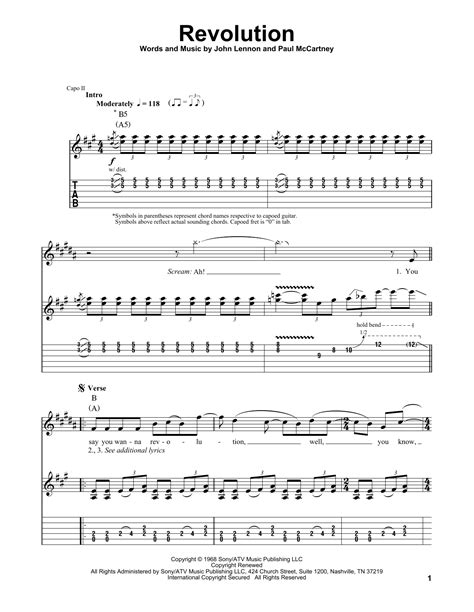 Revolution by The Beatles - Guitar Tab Play-Along - Guitar Instructor