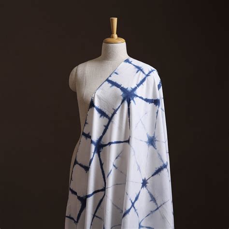 White Shibori Tie-Dye Pure Mul Cotton Fabric