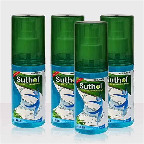 Buy BOROLINE'S SUTHOL ACTIVE CHANDAN ANTISEPTIC SPRAY 100ML X 4 Online ...