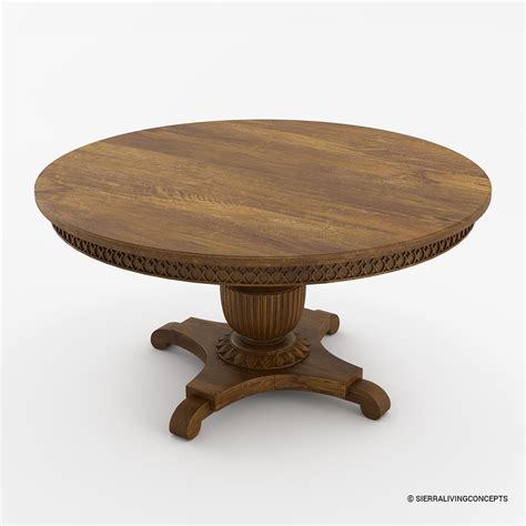 Rouse Old World Solid Wood 60 Inch Rustic Round Dining Table.