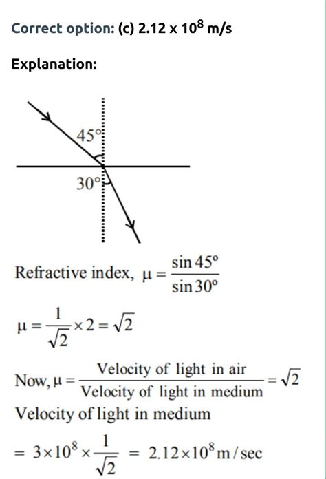 A ray of light is incident on the surface of transparent medium at an ...