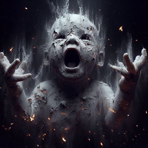 Another Screaming baby made of ash : r/dalle2