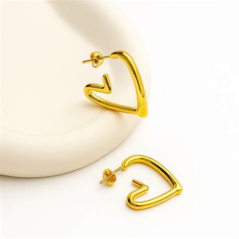 HoneyHeart Hoops Gold Anti-Tarnish Hoops – Withuss